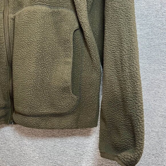 Columbia Sherpa Jacket Women M Olive Green Fleece Full Zip Oversized Outdoor - Picture 5 of 10